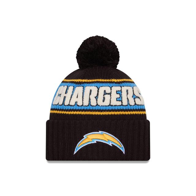 Los Angeles Chargers 2024 Cold Weather Black Pom Knit Hat Male Product Image