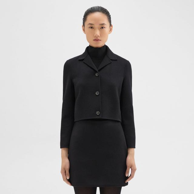 Theory Cropped Blazer in Double-Face Wool-Cashmere  female Product Image