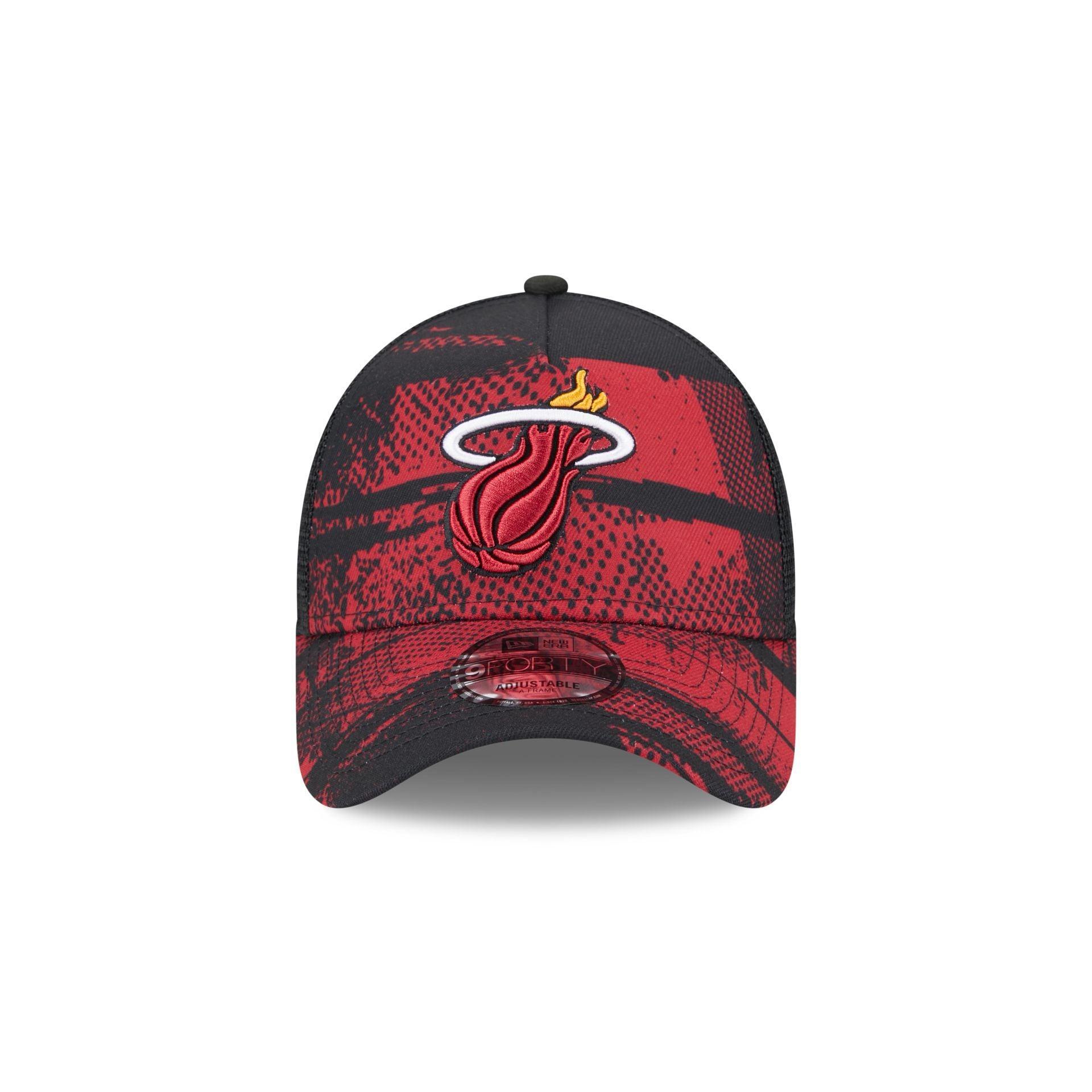 Miami Heat 2024 Tip-Off 9FORTY A-Frame Trucker Hat Male Product Image