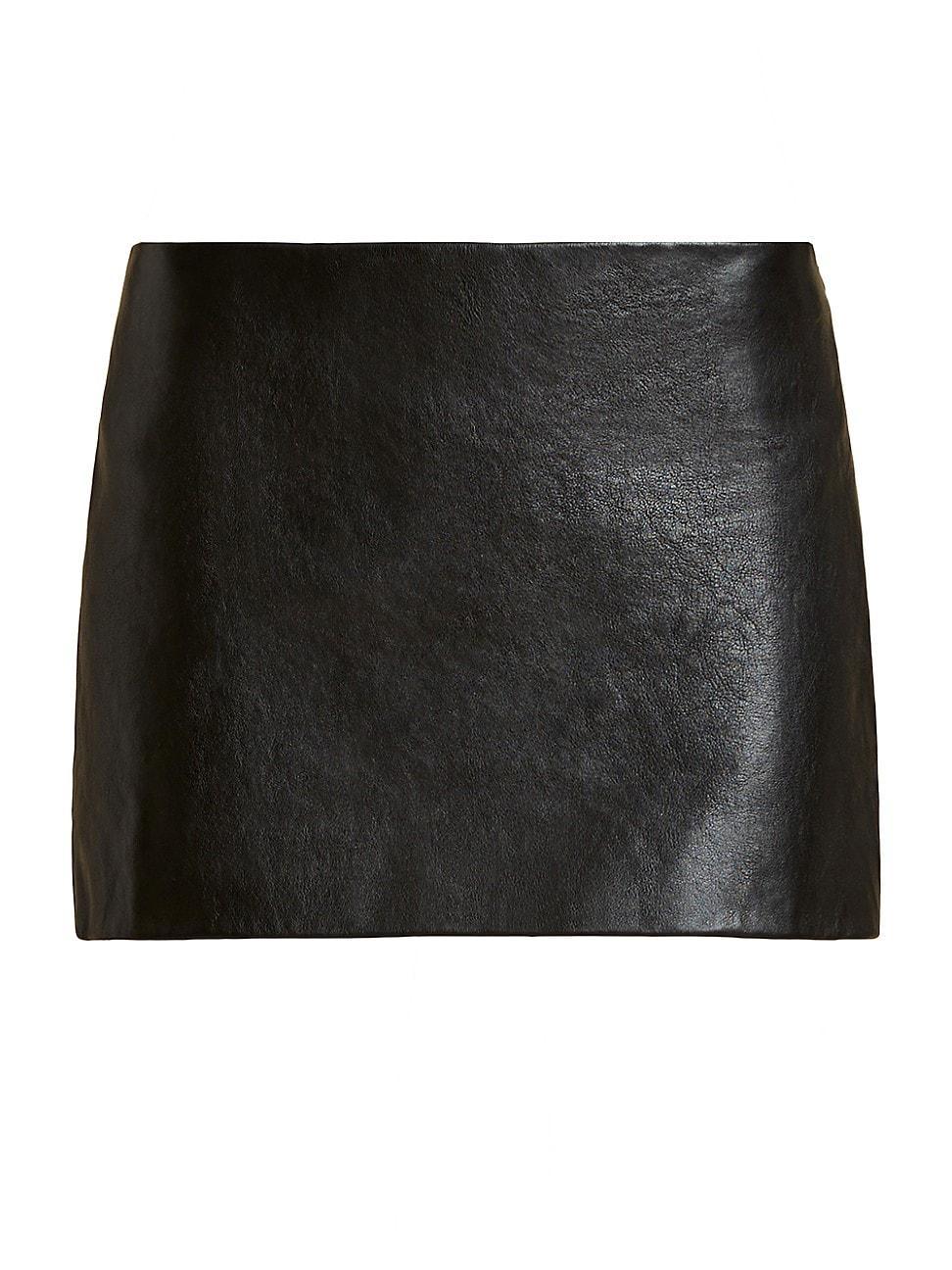 Womens Jett Pebbled Leather Miniskirt Product Image