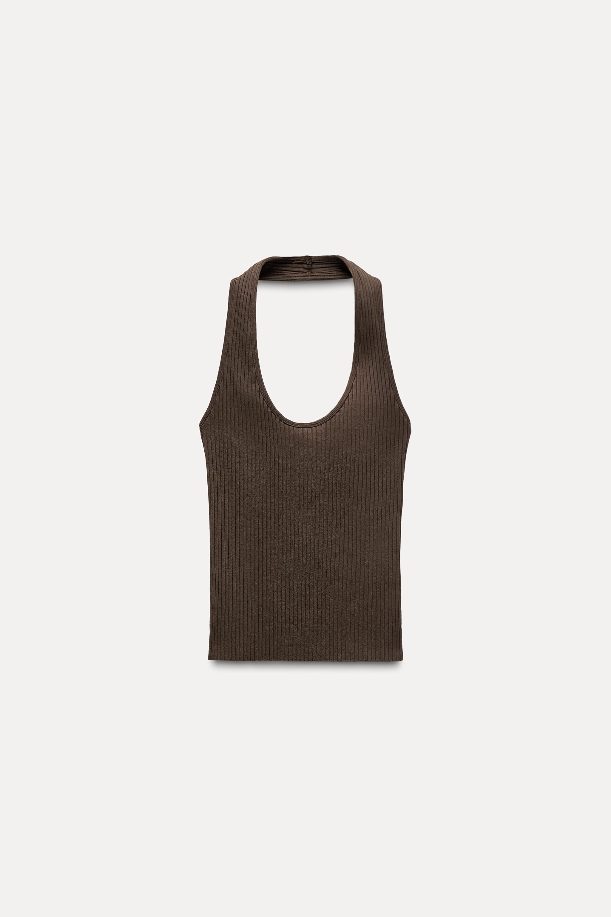 RIBBED HALTER TOP Product Image