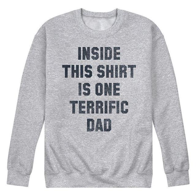 Mens Terrific Dad Fleece Sweatshirt Grey Gray Product Image