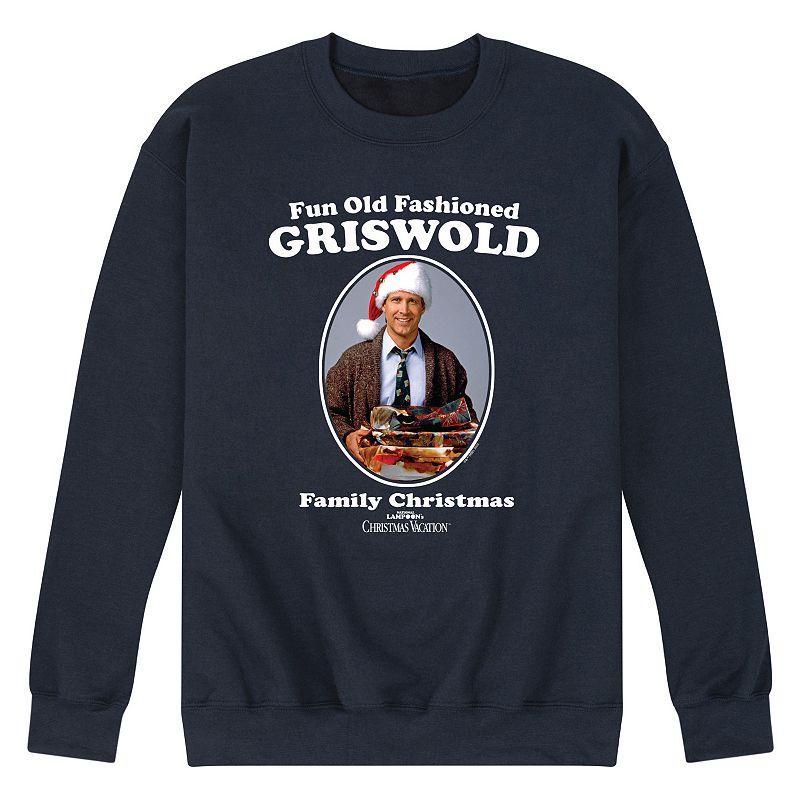 Mens National Lampoons Christmas Vacation Fun Old Fashion Fleece Sweatshirt Blue Product Image