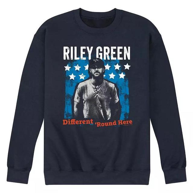 Mens Riley Green Different Round Here Fleece Sweatshirt Blue Product Image