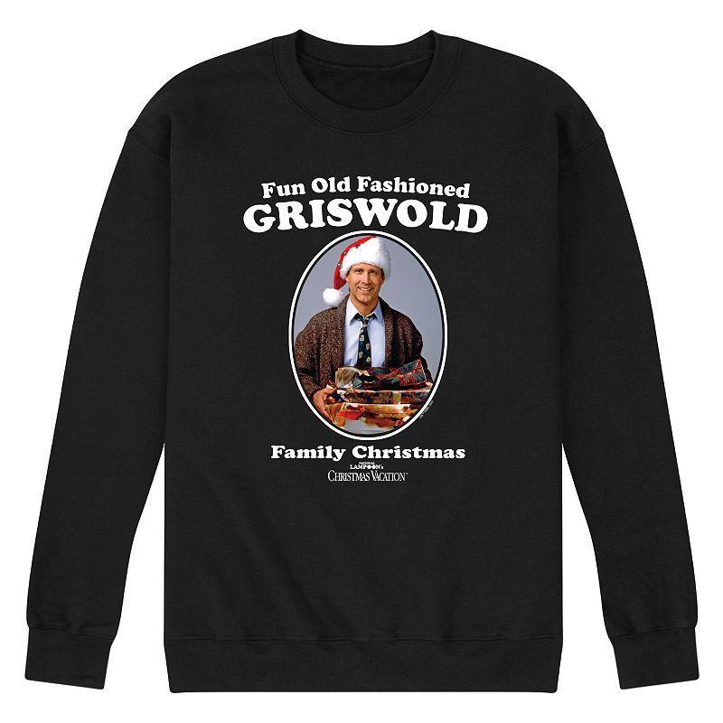 Mens National Lampoons Christmas Vacation Fun Old Fashion Fleece Sweatshirt Blue Product Image