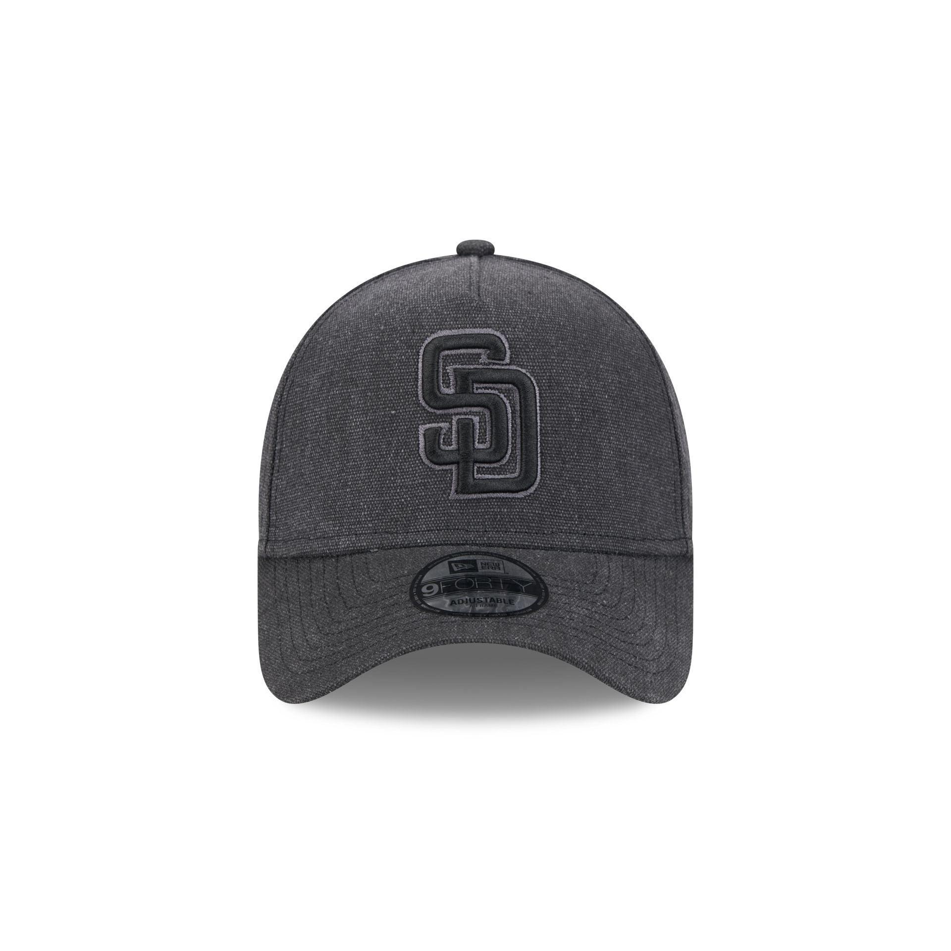 San Diego Padres Logo Essentials Black 9FORTY A-Frame Snapback Hat Male Product Image