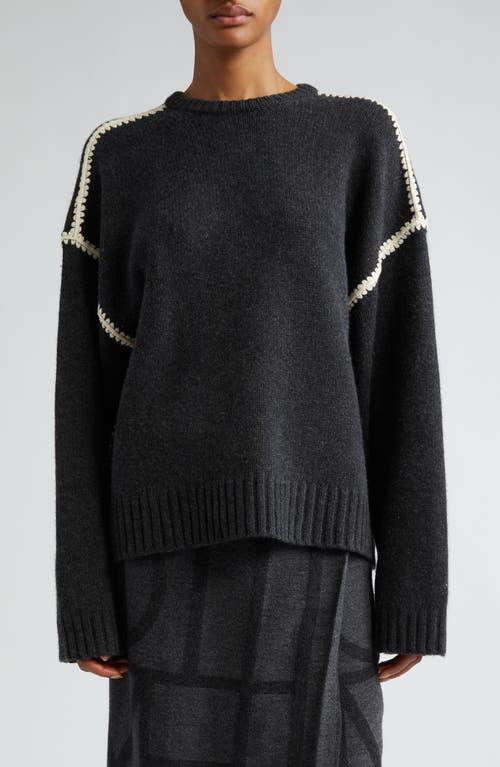 Womens Wool-Cashmere Embroidered Sweater Product Image