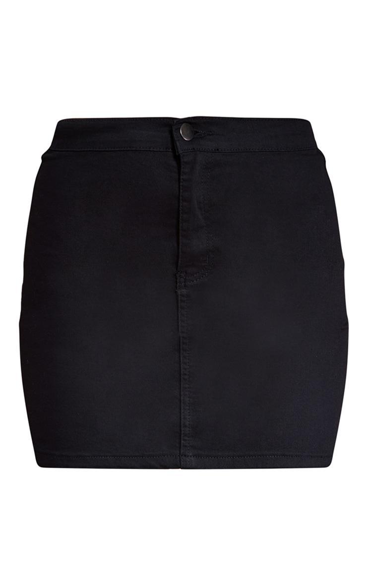 Black Disco Fit Denim Skirt Product Image