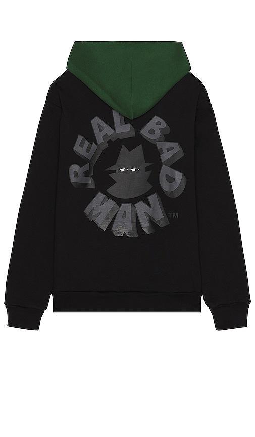 Real Bad Man Fleece Hoodie in Black. Size M. Product Image