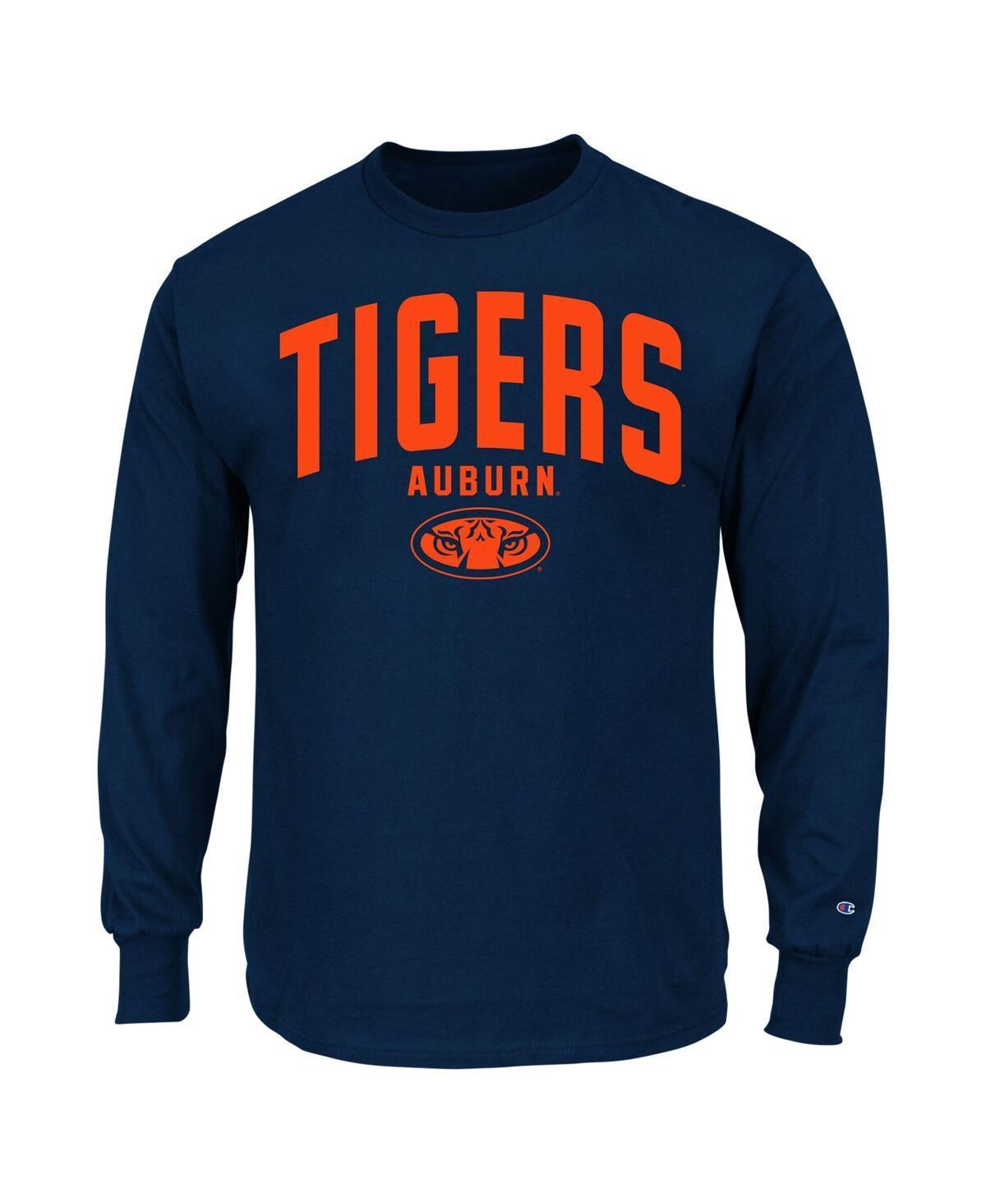 Mens Champion Navy Auburn Tigers Big and Tall Arch Long Sleeve T-shirt Product Image