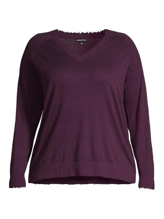 Womens Cotton-Blend V-Neck Sweater Product Image