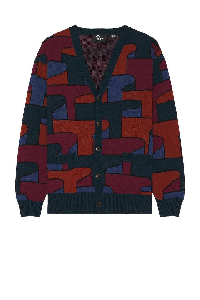 By Parra Canyons All Over Knitted Cardigan in Multi - Navy. Size M (also in L, S, XL/1X). Product Image