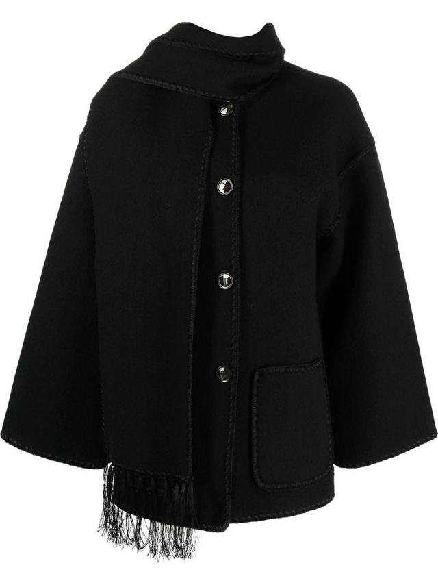 Wool Scarf Jacket In Black Product Image