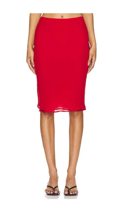 Lovers and Friends Mischa Midi Skirt in Bright Red Product Image