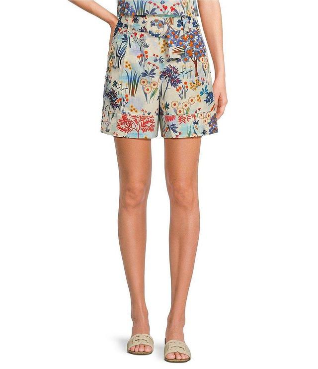 Tara Jarmon Shelby Woven Floral Print Coordinating Belted Short Product Image