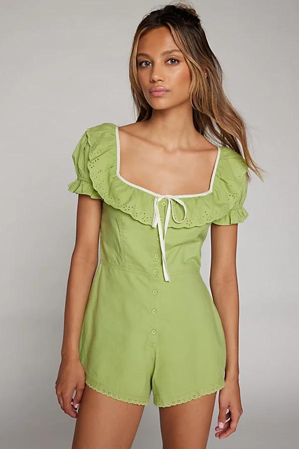 Kimchi Blue Luca Alexa Lace Trim Romper Womens at Urban Outfitters Product Image