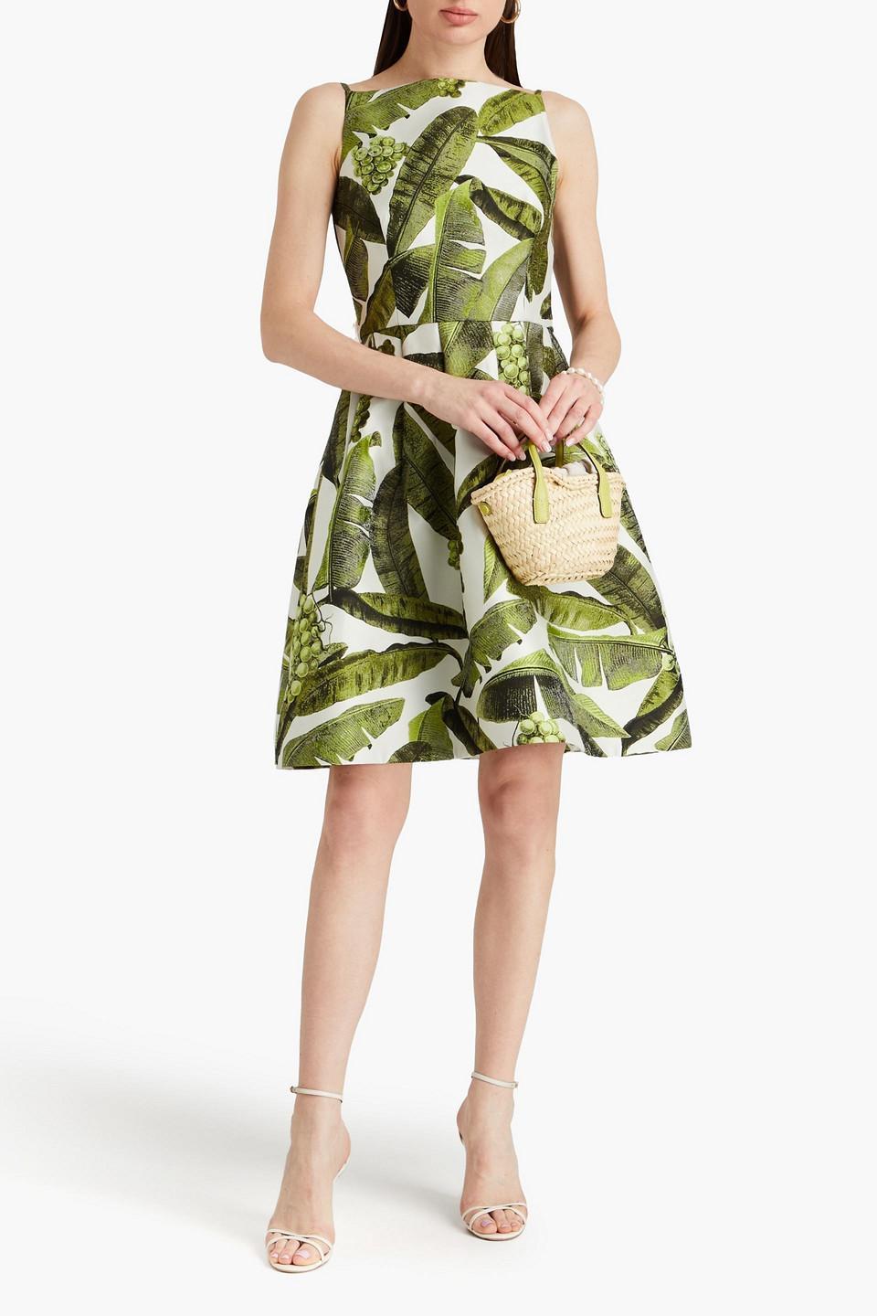 Jacquard Dress In Leaf Green Product Image