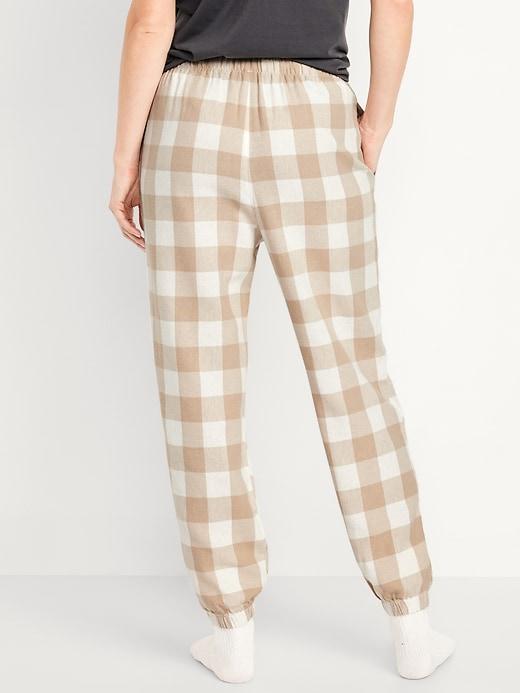 High-Waisted Flannel Pajama Joggers Product Image