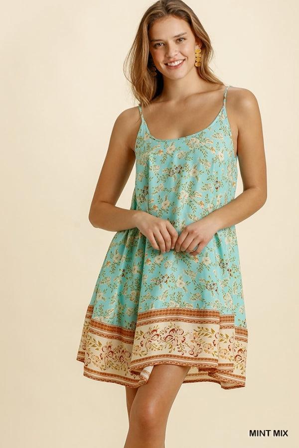 6226 Lulu Mixed Print Adjustable Strap Dress - Reg & Plus! Product Image