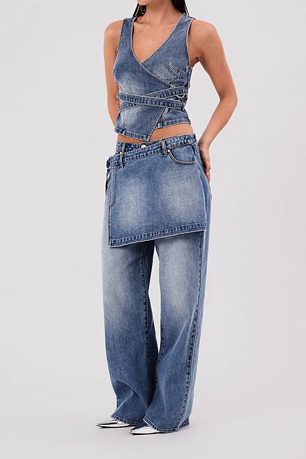 Abrand Jeans 95 Mid Baggy Skirt Jean Womens at Urban Outfitters product image