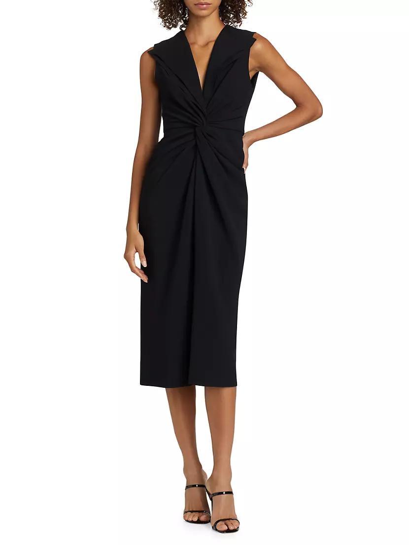 Womens Lily Twist-Front V-Neck Midi-Dress Product Image