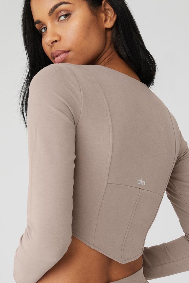 Soft Sculpt Long Sleeve - Taupe Female Product Image