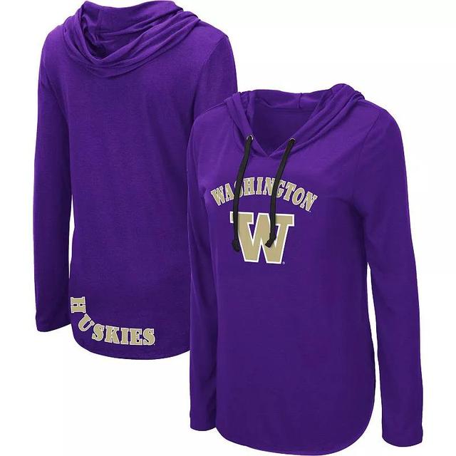 Womens Colosseum Washington Huskies My Lover Lightweight Hooded Long Sleeve T-Shirt Product Image