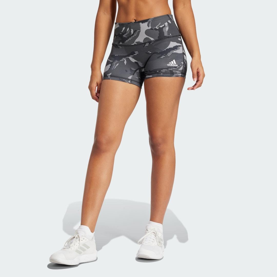 adidas 4-Inch Camo Short Tights Grey 2XS Womens product image