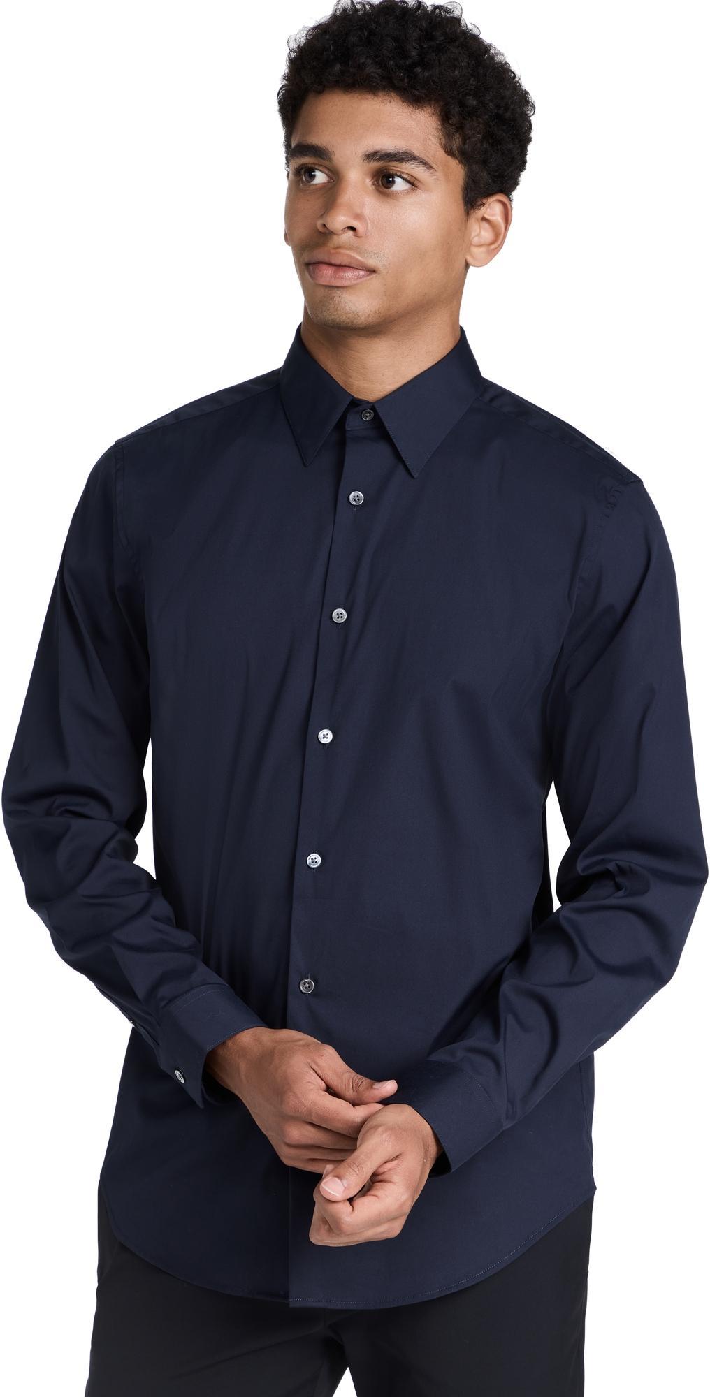 Mens Sylvain Wealth Poplin Long-Sleeve Shirt Product Image