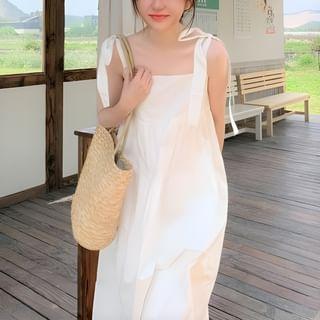 Spaghetti Strap Plain Midi Sundress Product Image