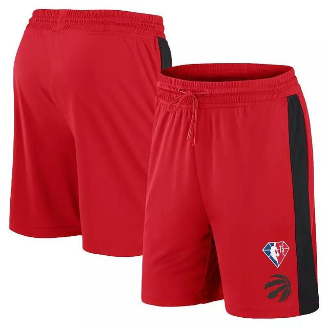 Mens Fanatics Branded Red Toronto Raptors 75th Anniversary Downtown Performance Practice Shorts Product Image