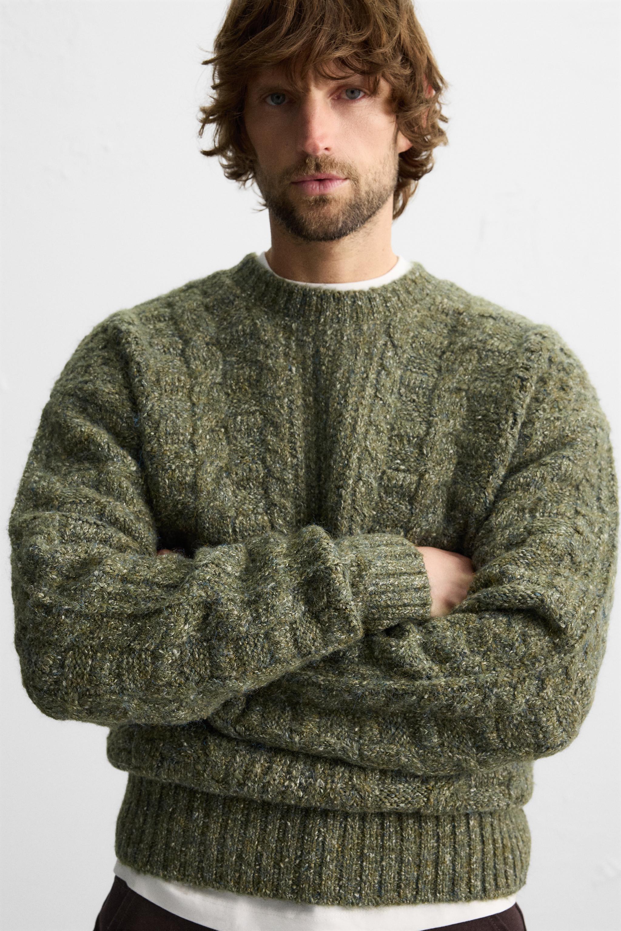 FLECKED KNIT STRUCTURED SWEATER Product Image