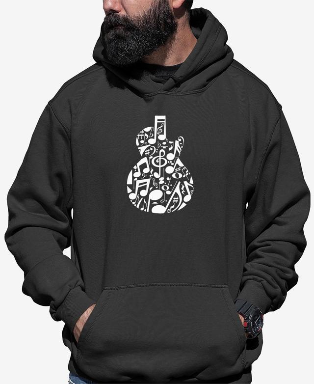 La Pop Art Mens Music Notes Guitar Word Art Hooded Sweatshirt Product Image