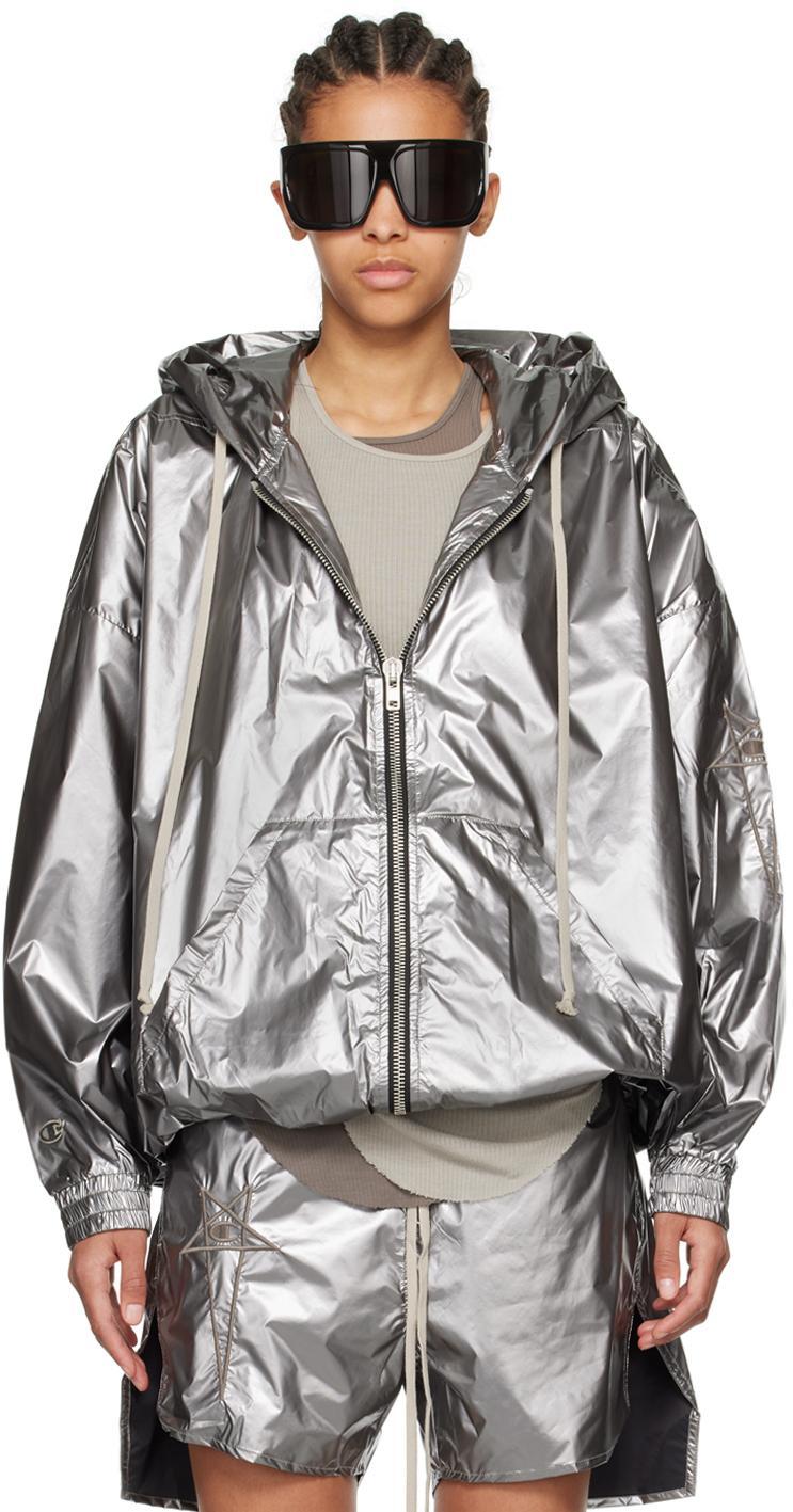 RICK OWENS Silver Champion Edition Jumbo Jason's Hoodie In 18 Silver Product Image