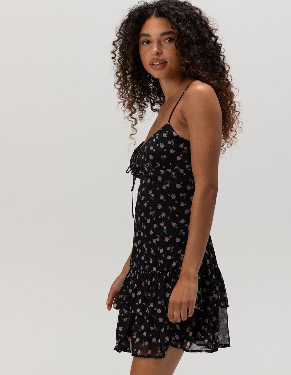 FULL TILT Womens Tier Ditsy Slip Dress Product Image