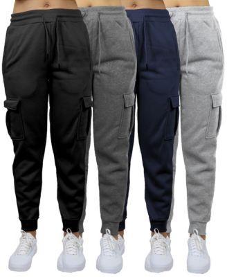 Carol Vee Womens Heavyweight Loose Fit Fleece-Lined Cargo Jogger Pants-4PK Product Image