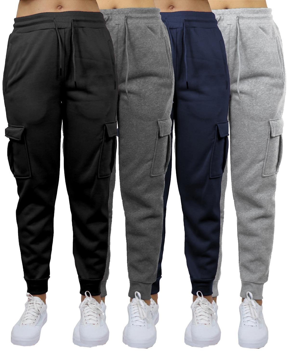 Carol Vee Womens Heavyweight Loose Fit Fleece-Lined Cargo Jogger Pants-4PK Product Image