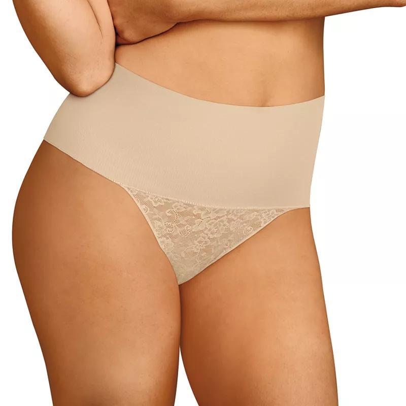 Womens Maidenform Firm Control Shapewear Tame Your Tummy Lace Thong Panty DM0049 Product Image