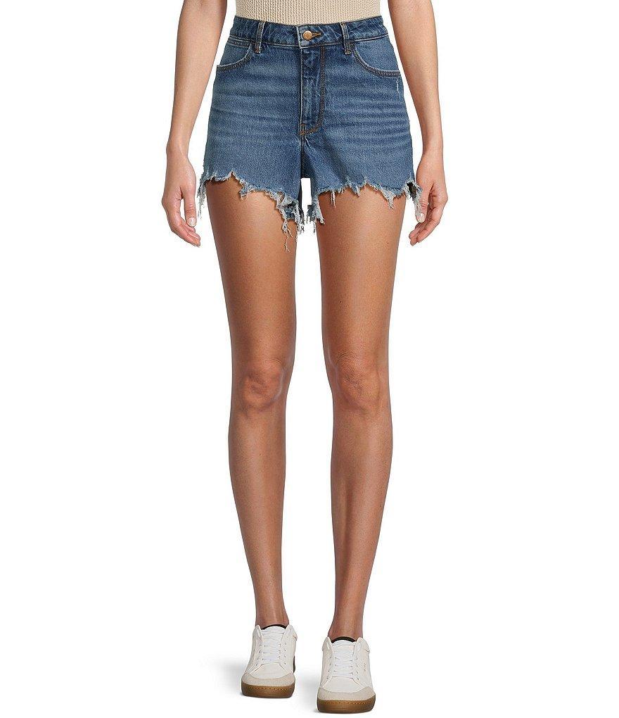 Wrangler® High Rise Frayed Hem Vintage Shorts Product Image