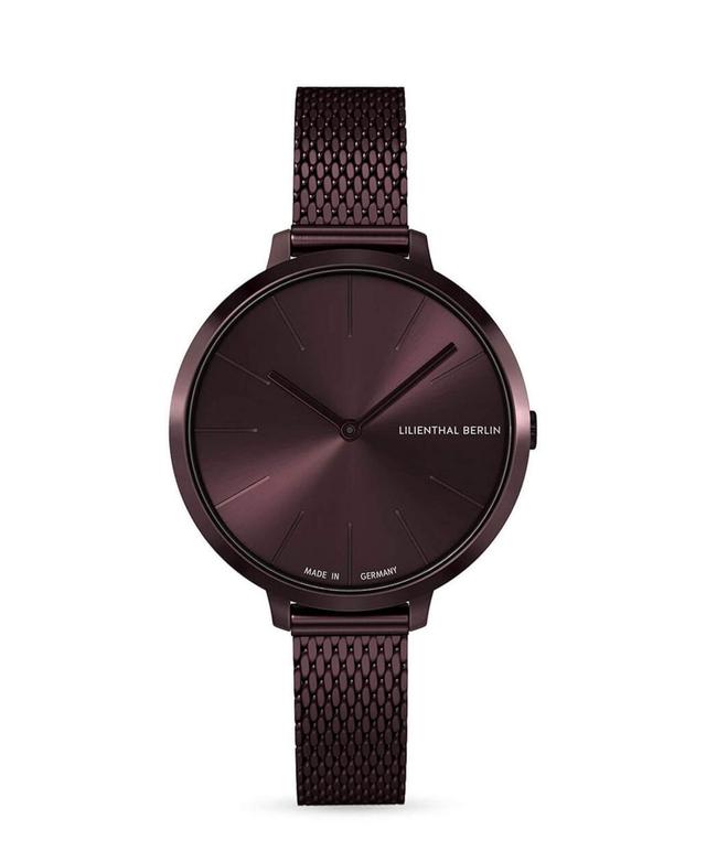 Lilienthal Berlin Womens Rosalux Burgundy Kiss Burgundy Stainless Steel Mesh 30mm - Burgundy Product Image