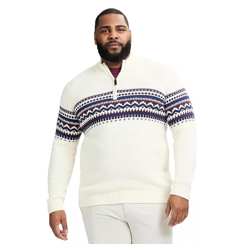 Big & Tall IZOD Holiday Fair Isle Quarter-Zip Sweater, Mens Product Image