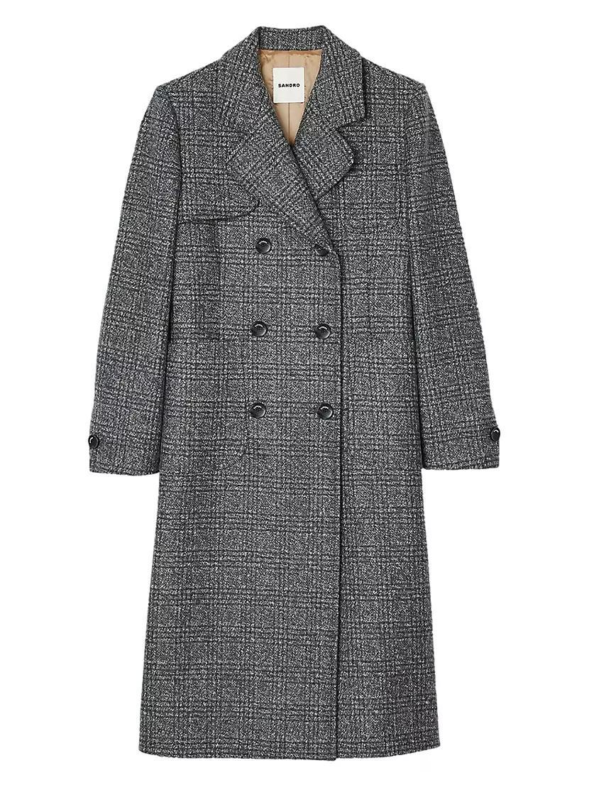 Long Checked Coat Product Image