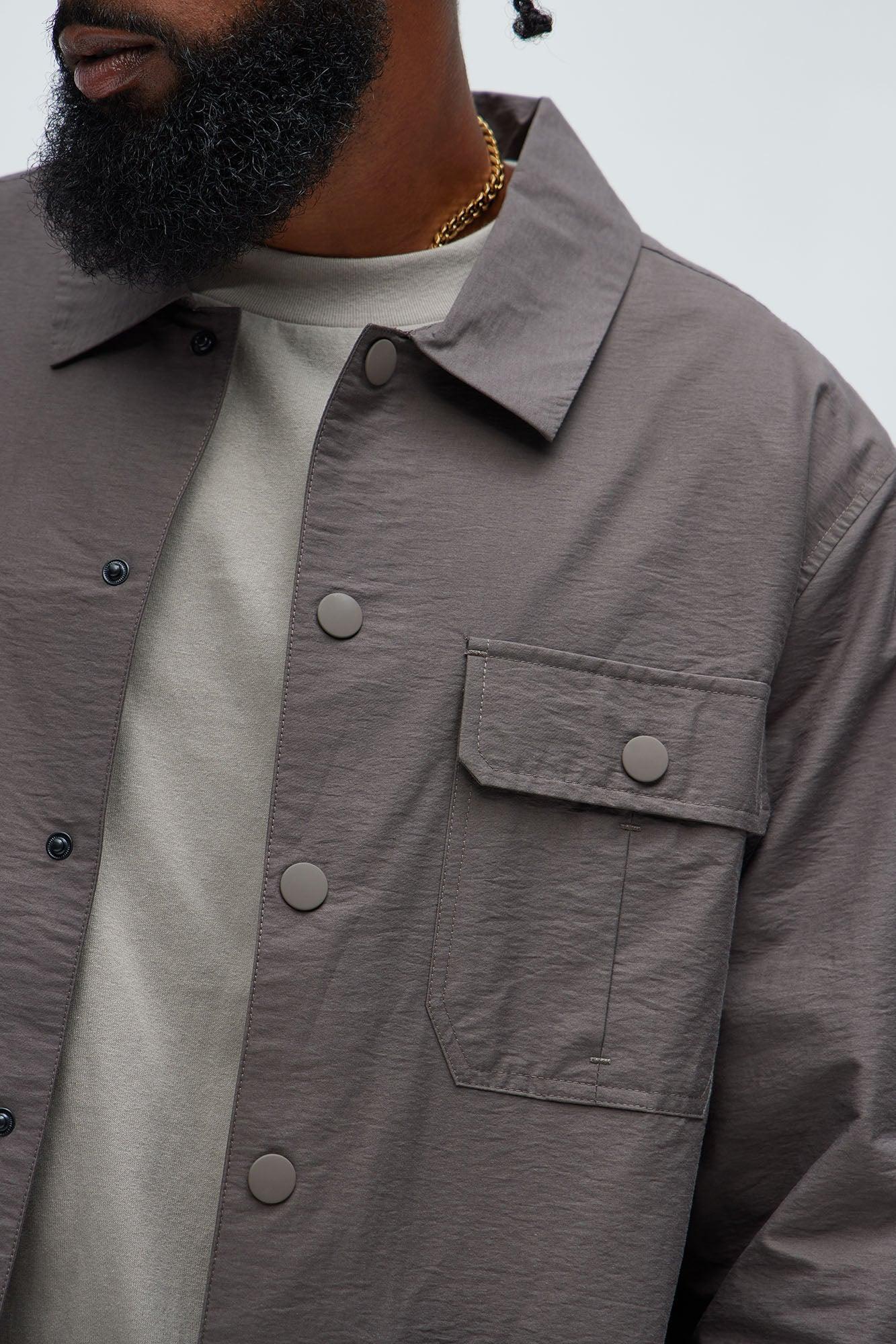 Top Tech Button Up Shirt - Brown Product Image