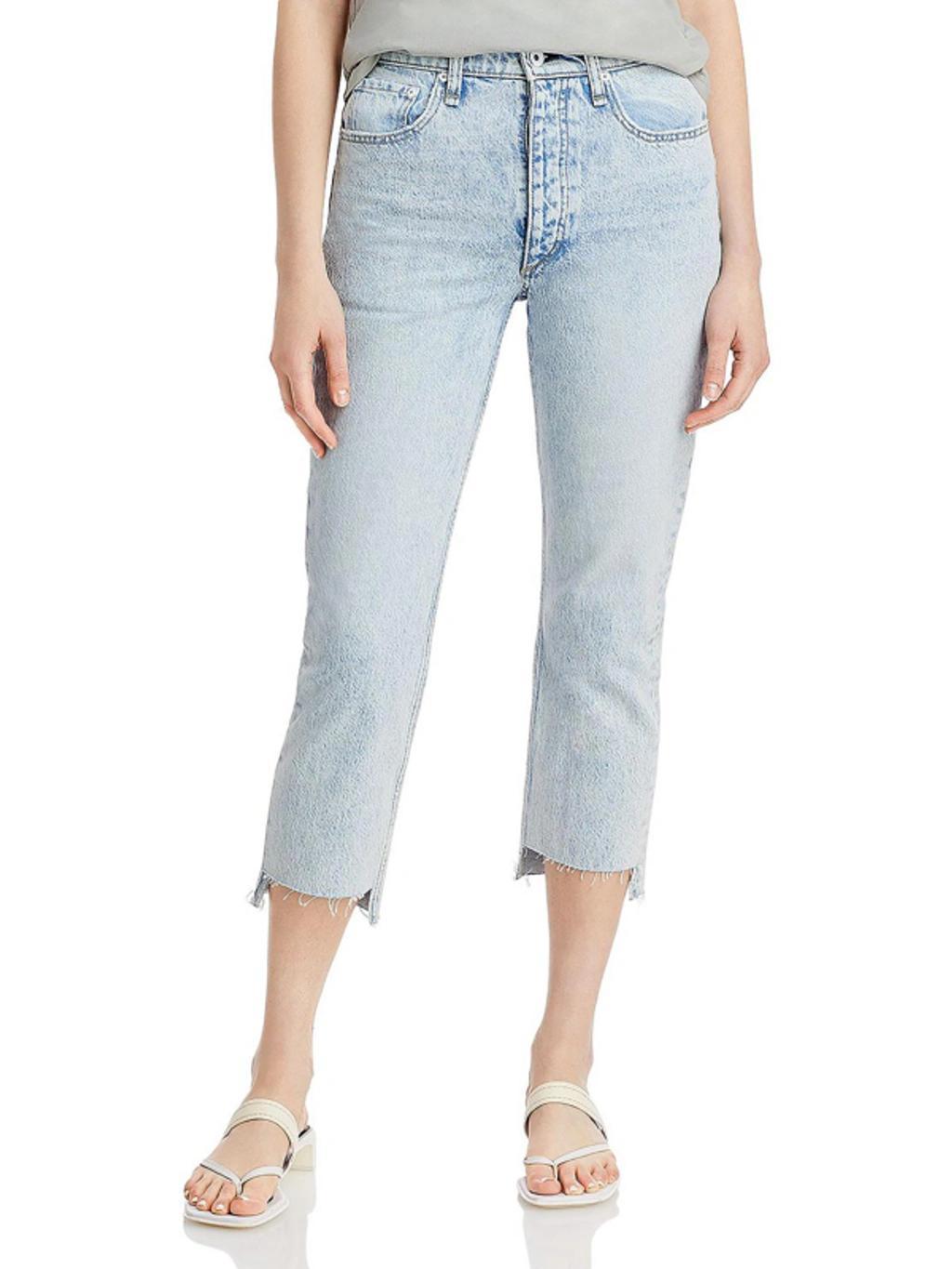 Nina Cropped Faded High-rise Slim-leg Jeans In Blue Product Image