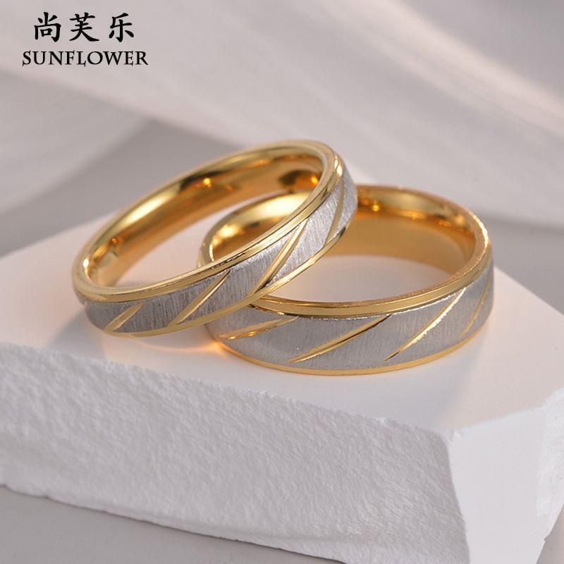 Couple Matching Two Tone Matte Ring Product Image