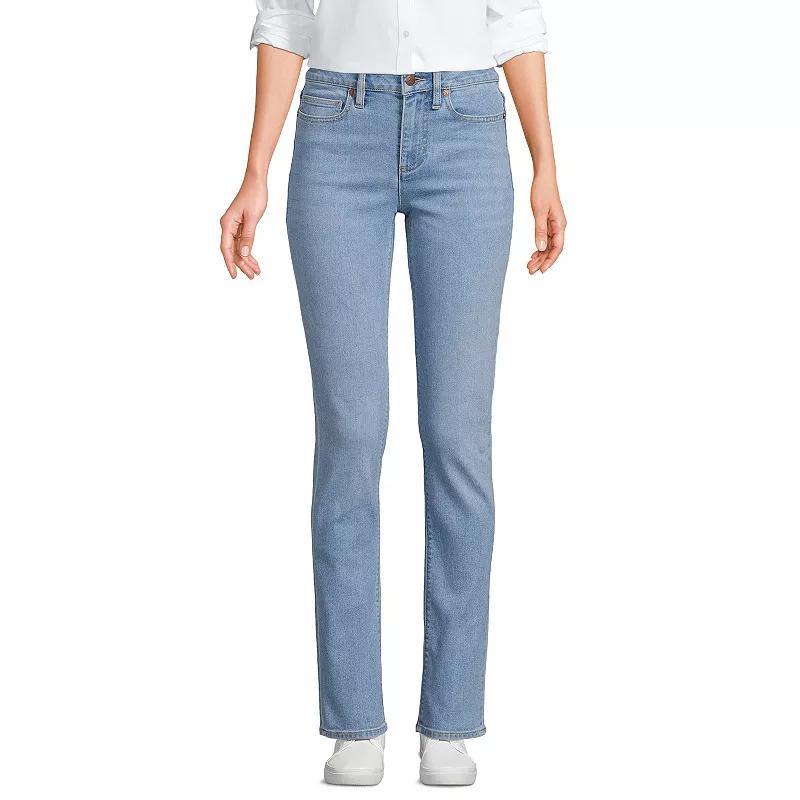 Womens Lands End Tall Mid-Rise Straight Leg Jeans Product Image