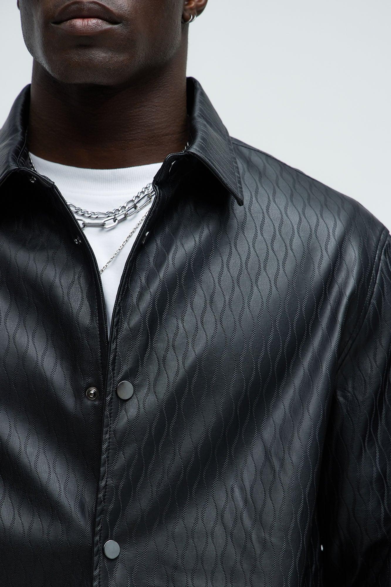 Cassidy Faux Leather Shirt - Black Product Image