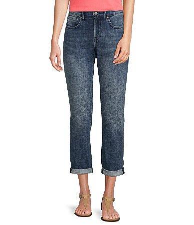 NYDJ Petite Size Margot Skinny Leg Relaxed Girlfriend Cropped Cuffed Jeans Product Image