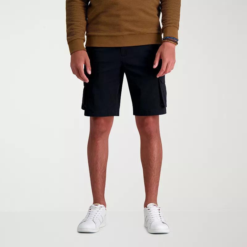 Mens Haggar 10 Straight-Fit Stretch Cargo Flat-Front Shorts Blue Product Image