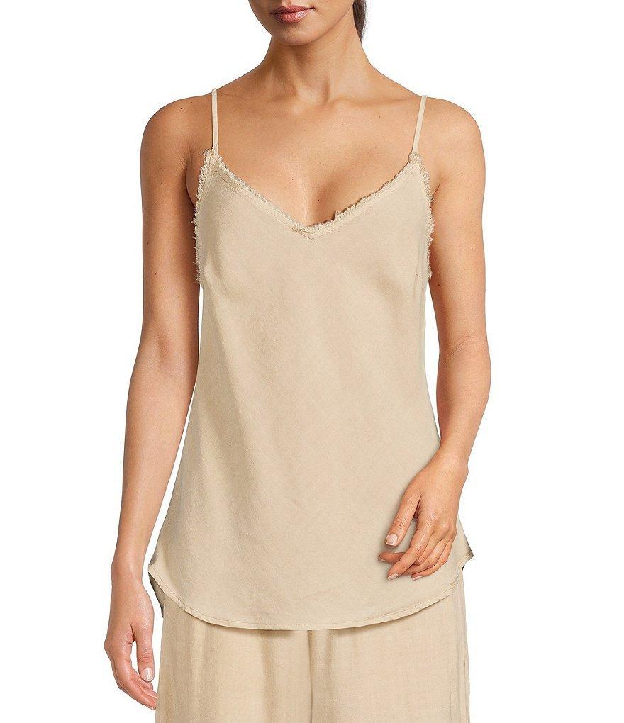 Cloth & Stone Frayed V-Neck Sleeveless Coordinating Cami Tank Product Image